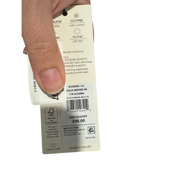 Women's CALIA Leggings Size S White/Black - Picture 6 of 6